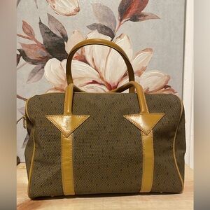 YSL Vintage Canvas Boston Bag